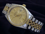 Pre Owned Mens Rolex Two-Tone Datejust with a Gold Anniversary Dial 16013