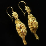 Antique Dutch filigree gold earrings
