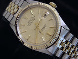 Pre Owned Mens Rolex Two-Tone Datejust with a Gold Linen Dial 1601