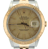 Pre Owned Mens Rolex Two-Tone Datejust with a Gold Champagne Dial 16253