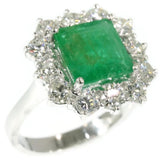 Diamond and emerald estate ring