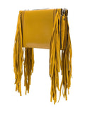 Givenchy Fringe Golden Green Smooth Suede And Leather Shoulder Bag