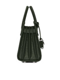 Saint Laurent Sac De Jour Nano Croc Embossed Dark Green Shiny Leather