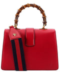 Dionysus Medium Leather Top Handle Bag - Blue/White/Red