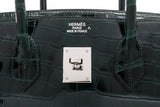 Vert Fonce Porosus Crocodile Lisse Birkin 35