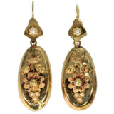 Victorian gold long pendent earrings