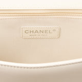CHANEL White Medium Boy Bag