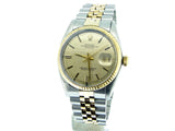 Pre Owned Mens Rolex Two-Tone Datejust with a Gold Linen Dial 1601