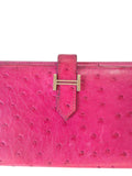 Hermes Bearn Fuschia Ostrich wallet