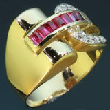 Rubies & Diamonds Retro ring