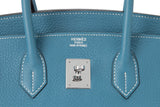 Pre-Owned Hermès Bleu Jean Taurillon Clemence Birkin 35