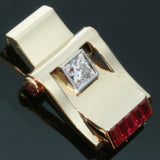 Art Retro diamond ad ruby pin brooch