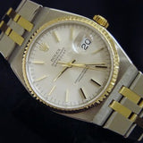 PRE OWNED MENS ROLEX TWO-TONE OYSTERQUARTZ DATEJUST SILVER 17013