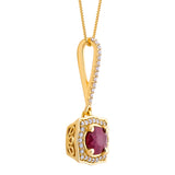 Diamond and Ruby Pendant in 18K YG