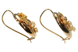 Victorian gold earrings with seed pearls