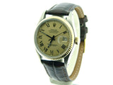 Pre Owned Mens Rolex Two-Tone Datejust with a Gold Roman Dial 16013