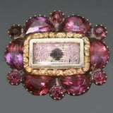 Georgian red gold memoriam brooch