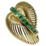 60s gold estate ring with emeralds