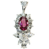 Estate diamond and ruby pendant
