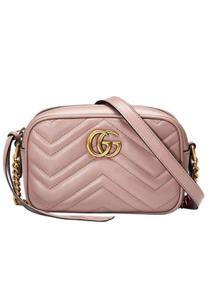 GG Marmont Mini Matelassé Zipped Shoulder Bag In Dusty Pink
