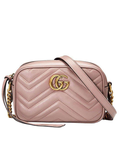GG Marmont Mini Matelassé Zipped Shoulder Bag In Dusty Pink