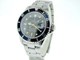 PRE OWNED MENS ROLEX STAINLESS STEEL SUBMARINER DATE WITH A BLACK DIAL 16610T