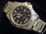 PRE OWNED MENS ROLEX STAINLESS STEEL EXPLORER II WITH A BLACK DIAL 16570