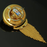 Gold Biedemeier brooch and locket