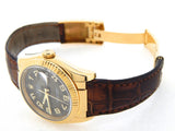 Pre Owned Mens Rolex Yellow Gold Datejust with a Bronze Arabic Dial 116138