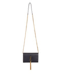 Kate Tassel Dark Smog Smooth Leather Chain Wallet