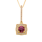 Diamond and Ruby Pendant in 18K YG