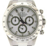 PRE OWNED MENS ROLEX STAINLESS STEEL DAYTONA WITH A WHITE DIAL 116520