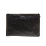 Balenciaga Black Lambskin Silver Giant 12 Clutch