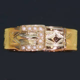 Gold Victorian belt ring with pearls