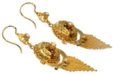 Gold Victorian earrings with tassels
