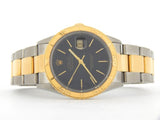 Pre Owned Mens Rolex Two-Tone Datejust with a Black Dial 16263