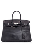 Black Crocodile Niloticus Mat Birkin 35