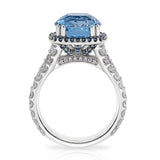 Diamond and Aquamarine Ring in 18K WG