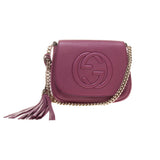 Gucci 323190 Purple Soho Leather Chain Bag