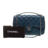 Chanel A94178 Teal Blue Lambskin Quilted Small Chain Bag