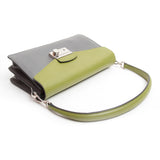 Prada Green / Grey Saffiano Leather Handbag