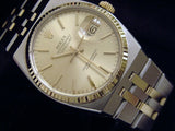 Pre Owned Mens Rolex Two-Tone Oysterquartz Datejust Gold Champagne 17013