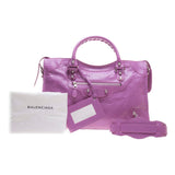 Balenciaga 281770 Light Purple Lambskin Silver Giant 12 City Motorcycle Handbag