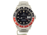 PRE OWNED MENS ROLEX STAINLESS STEEL GMT MASTER II WITH A BLACK DIAL 16710