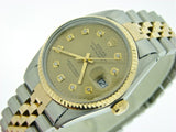 Pre Owned Mens Rolex Two-Tone Datejust with a Gold Diamond Dial 16013