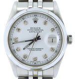 Pre Owned Mens Rolex Stainless Steel Datejust with White Diamond Dial 16030