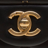 Chanel A94385 Black Lambskin Quilted with CC Logo Chain Bag