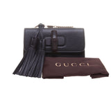 Gucci 387612 Black Bamboo Daily Leather Chain Bag