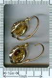 Antique almandine pearls drop earrings