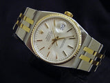 PRE OWNED MENS ROLEX TWO-TONE OYSTERQUARTZ DATEJUST SILVER 17013